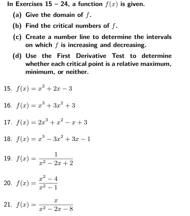 Solved In Exercises 15-24, a function f(x) is given. (a) | Chegg.com