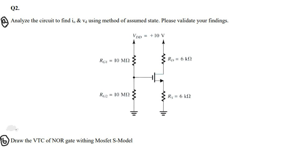 (2) Analyze the circuit to find io&vd using method of | Chegg.com