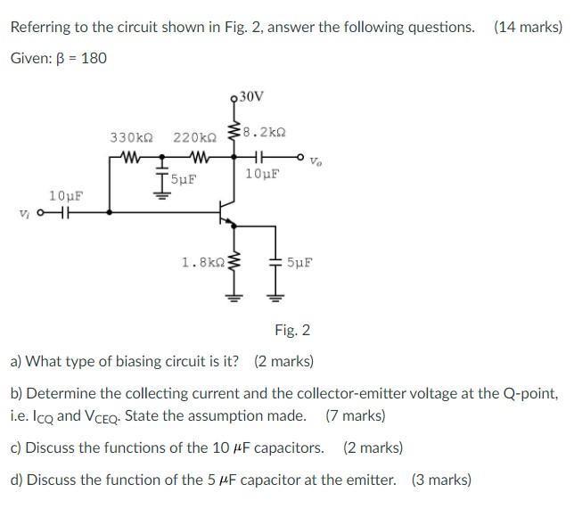 Solved Referring to the circuit shown in Fig. 2, answer the | Chegg.com