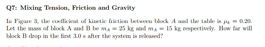 Solved Q7: Mixing Tension, Friction And Gravity In Figure 3, | Chegg.com