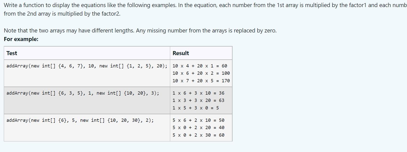 Solved Write a function to display the equations like the | Chegg.com image.