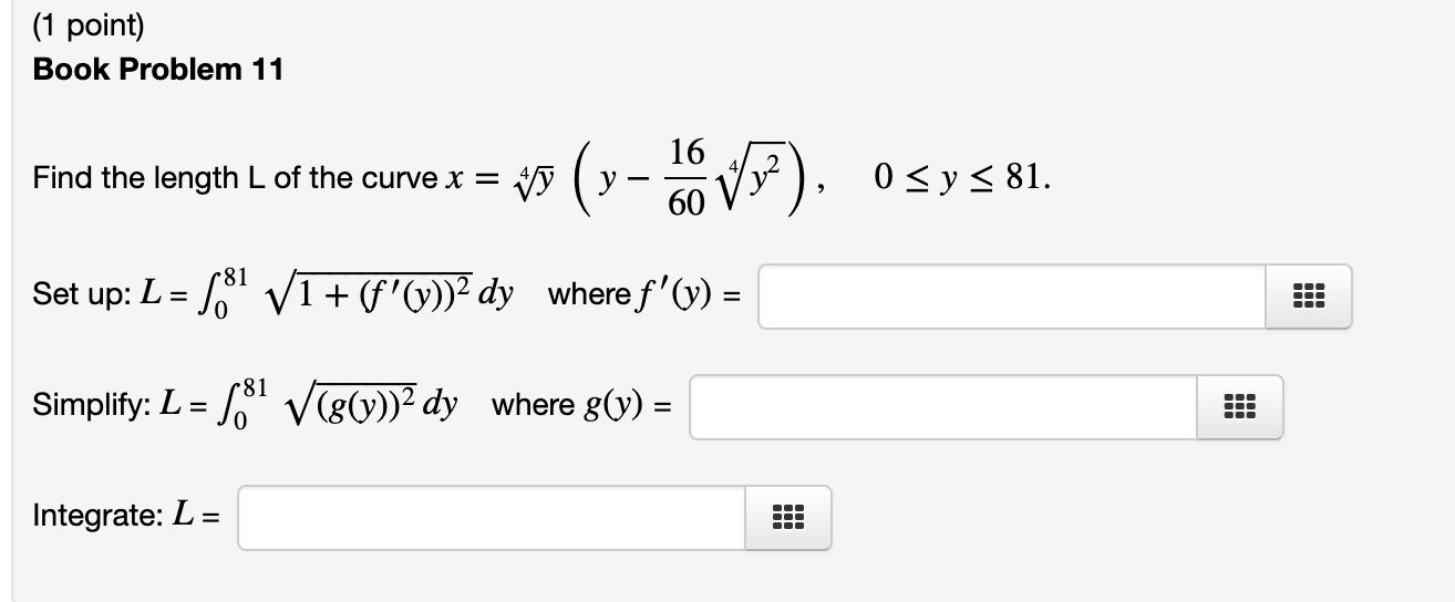 Solved 1 Point Book Problem 11 Find The Length L Of The Chegg Com