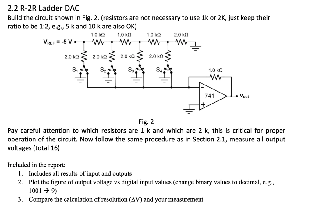 Solved 2.2 R-2R Ladder DAC Build The Circuit Shown In Fig. | Chegg.com