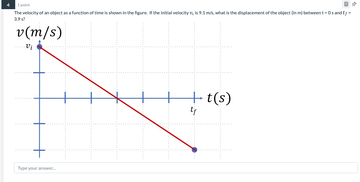 Solved 4 1 point The velocity of an object as a function of | Chegg.com