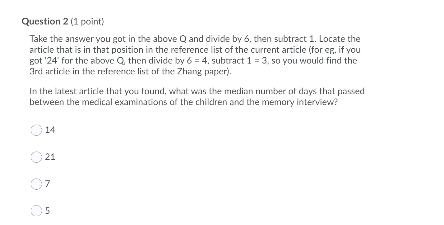 Solved Question 1 (1 Point) Find The Following Article: | Chegg.com