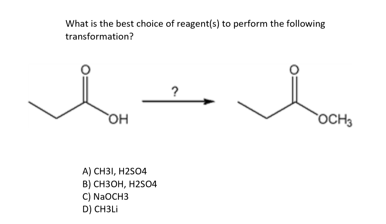Solved What is the best choice of reagent(s) to perform the | Chegg.com