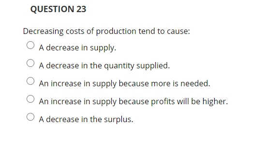 Solved QUESTION 20 A decrease in the price of a substitute | Chegg.com