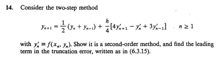 Solved JUST SHOW IT IS A SECOND ORDER METHOD, NO NEED TO | Chegg.com