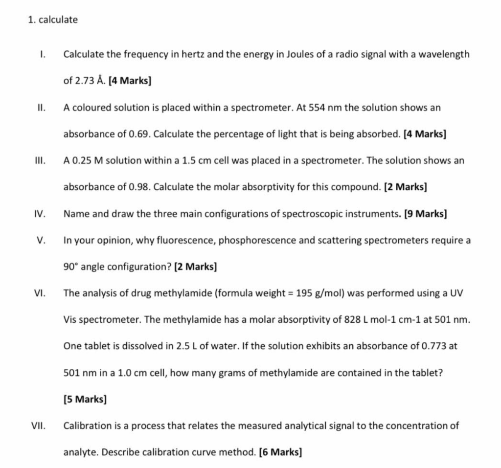 Solved 1. calculate I. Calculate the frequency in hertz and | Chegg.com