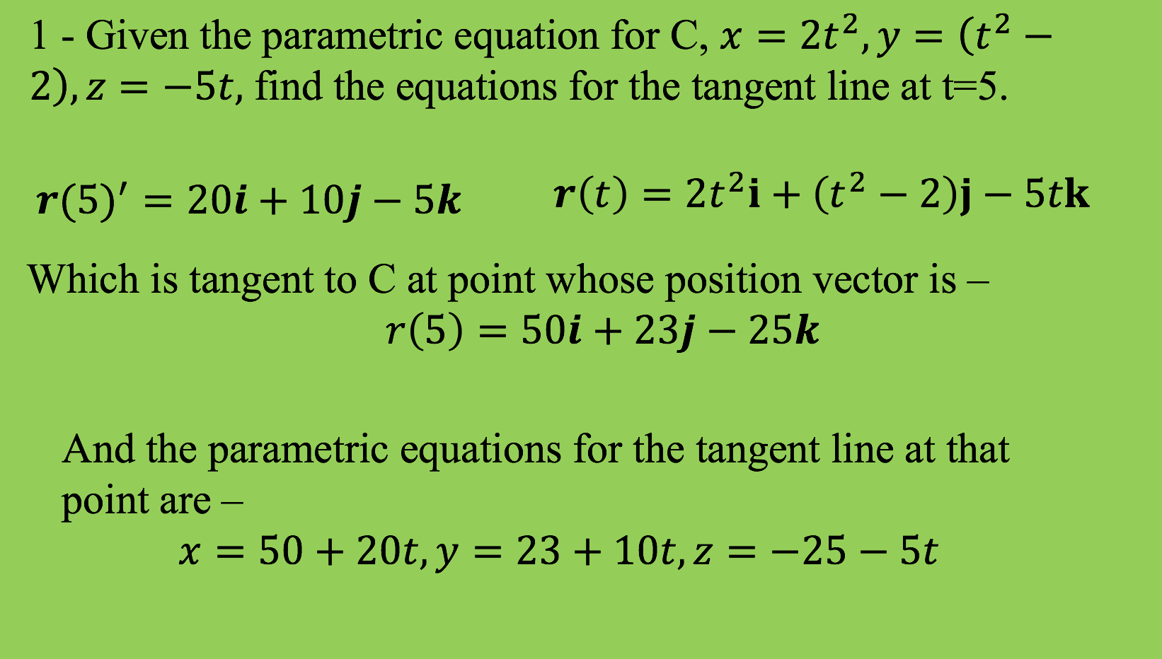 1 Given The Parametric Equation For C X 2t2 Chegg Com