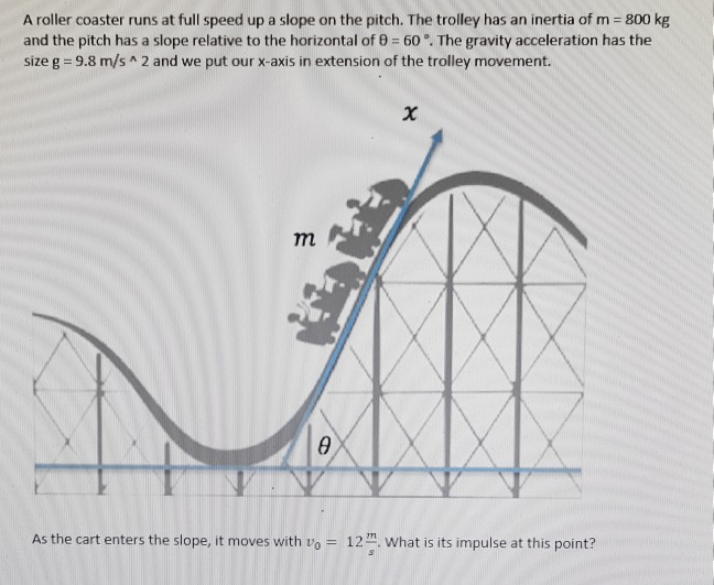 Solved A roller coaster runs at full speed up a slope on the