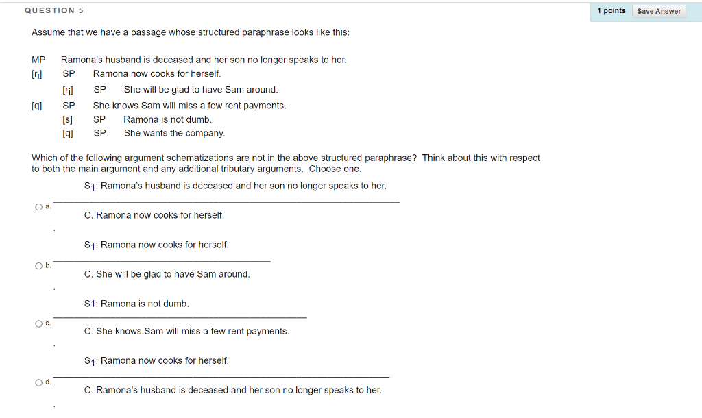 Solved QUESTION 5 1 points Save Answer Assume that we have a | Chegg.com