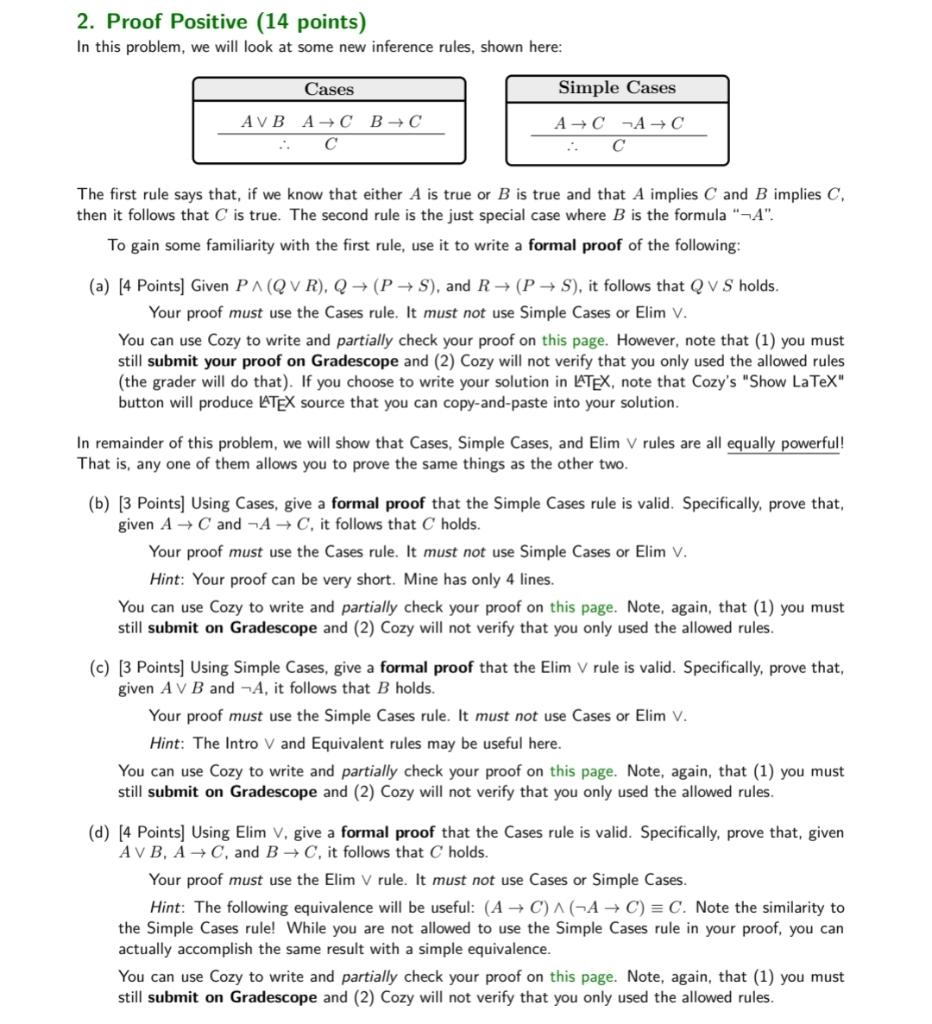 Solved 2. Proof Positive (14 points) In this problem, we | Chegg.com
