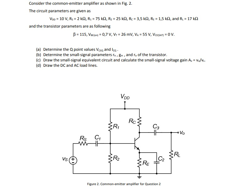 Solved Consider The Common-emitter Amplifier As Shown In | Chegg.com