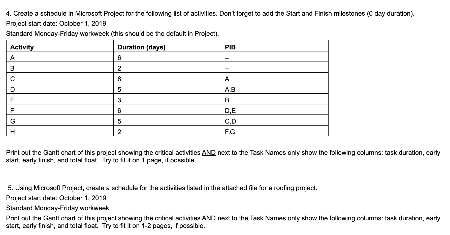 how to print entire microsoft project on one page