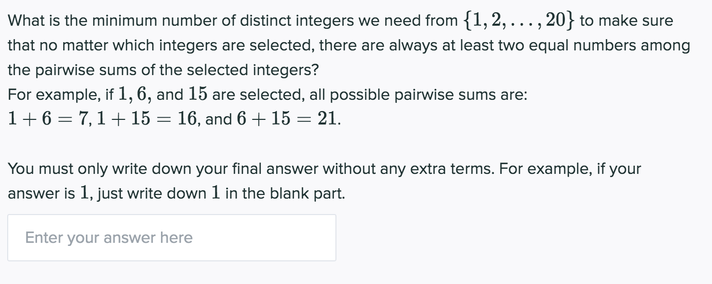 Solved What is the minimum number of distinct integers we | Chegg.com