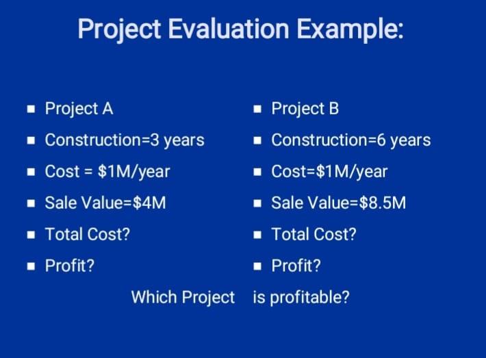 Solved Project Evaluation Example: • Project A . | Chegg.com