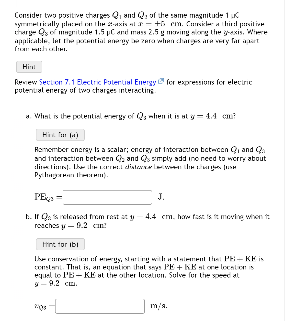Solved Consider two positive charges Q1 and Q2 of the same | Chegg.com