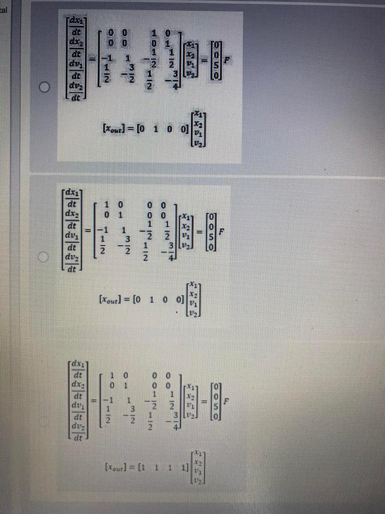 Solved Question 1 of 2 Find a state space representation of | Chegg.com