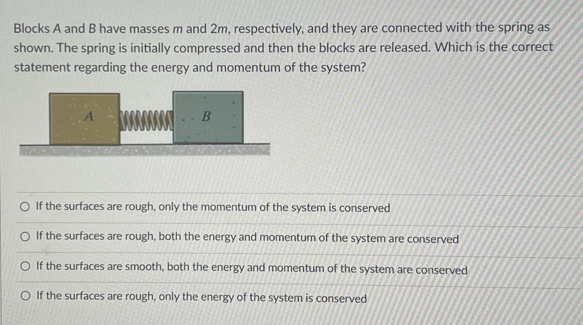 Solved Blocks A And B Have Masses M And 2m, Respectively, | Chegg.com