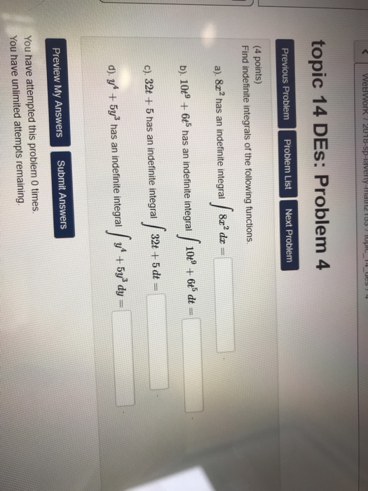 Solved topic 14 DEs: Problem 4 Previous Problem Problem List | Chegg.com
