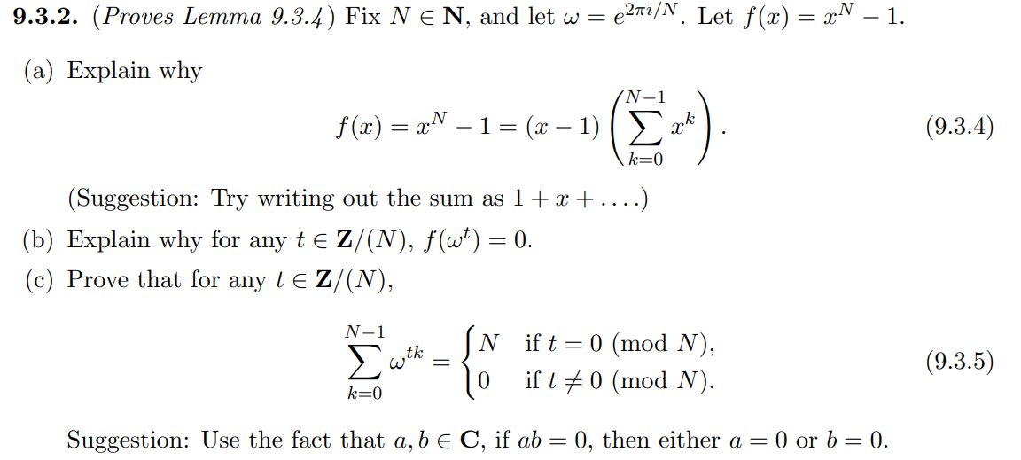 9 3 2 Proves Lemma 9 3 4 Fix N E N And Let W Chegg Com