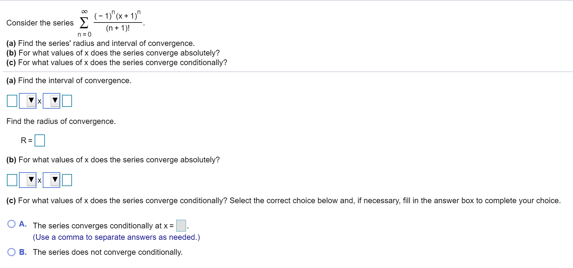 Solved For The Series Below, (a) Find The Series' Radius And | Chegg ...