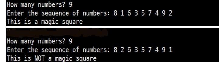 Solved (Magic square) A magic square is an arrangement of | Chegg.com