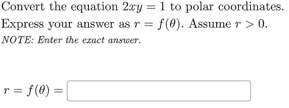 solved-convert-the-equation-2xy-1-to-polar-coordinates-chegg