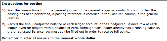 Solved Instructions for posting 1) Post the transactions | Chegg.com