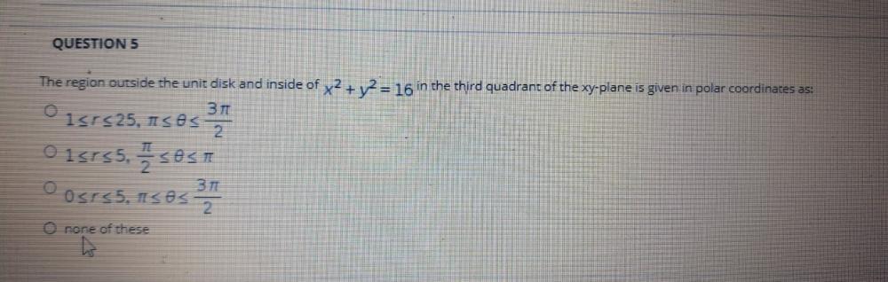 Solved QUESTION 3 The following spherical coordinate bounds | Chegg.com