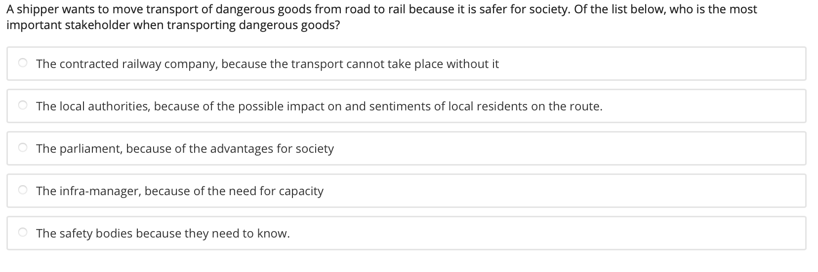 Solved A shipper wants to move transport of dangerous goods | Chegg.com