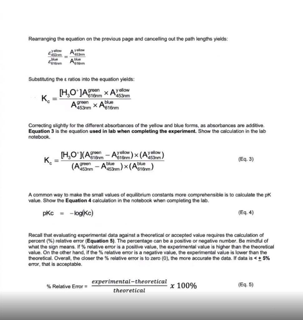 Solved A) Show Your Calculations Of Kc B) Convert Your Kc | Chegg.com