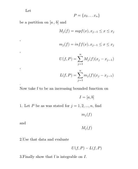 Solved Let P={x0…xn} be a partition on [a,b] and | Chegg.com