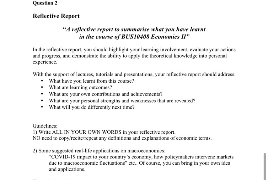 How To Write Economic Report