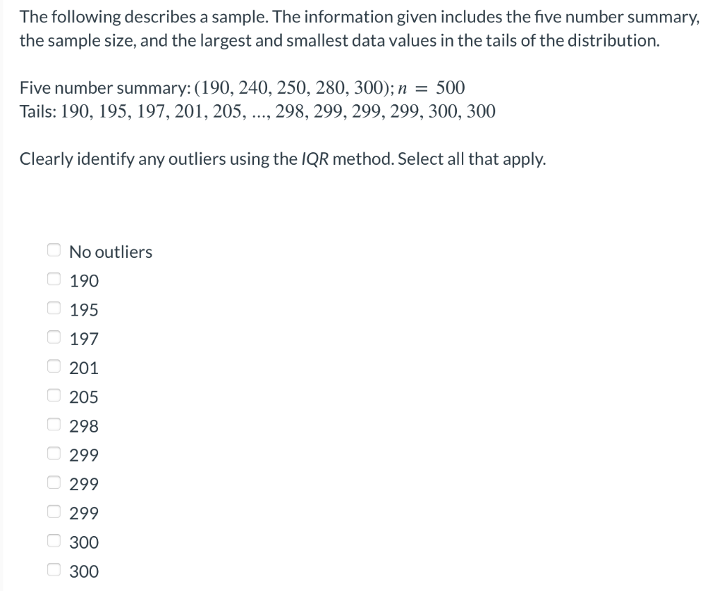 Solved The following describes a sample. The information | Chegg.com