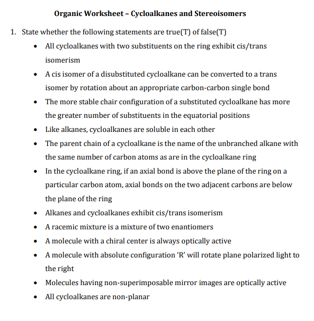 solved-organic-worksheet-cycloalkanes-and-stereoisomers-1-chegg