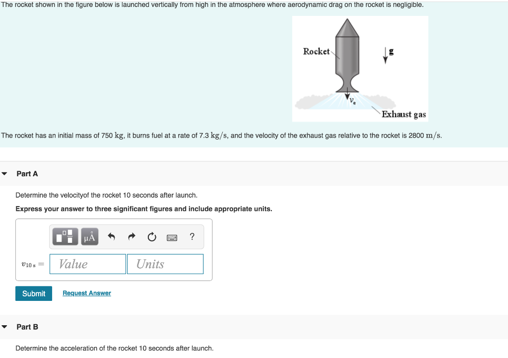 Solved The rocket shown in the figure below is launched