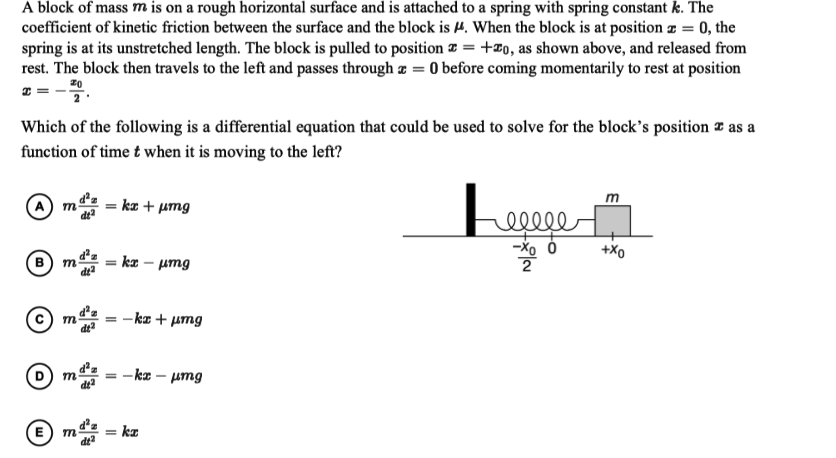 Solved A block of mass m is on a rough horizontal surface | Chegg.com