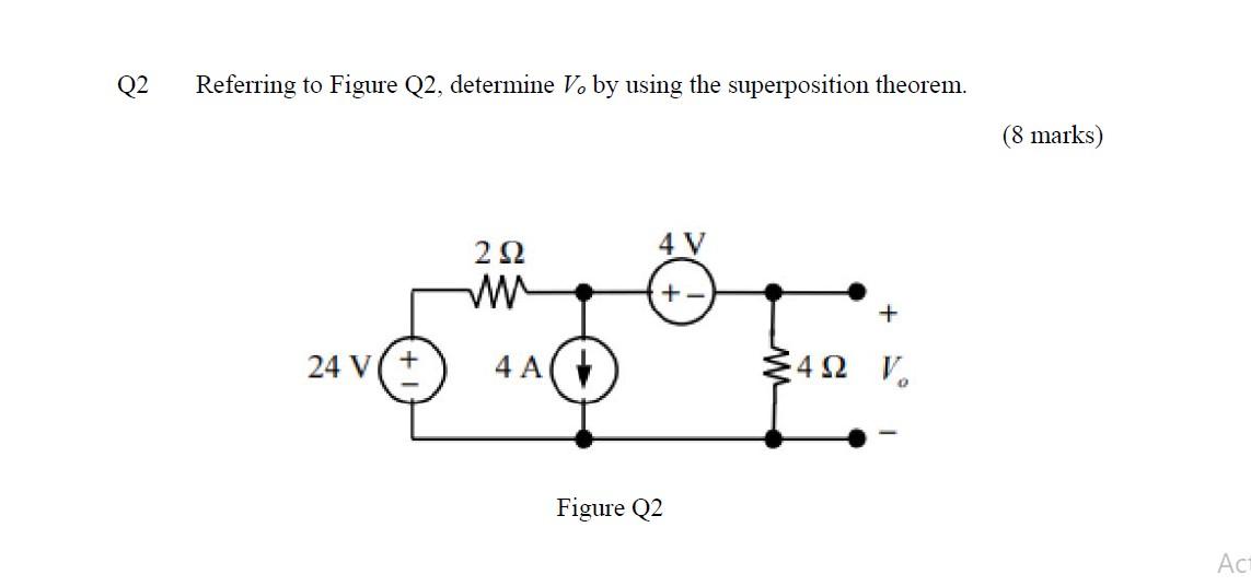 Solved Q2 Referring To Figure Q2, Determine Ve By Using The | Chegg.com