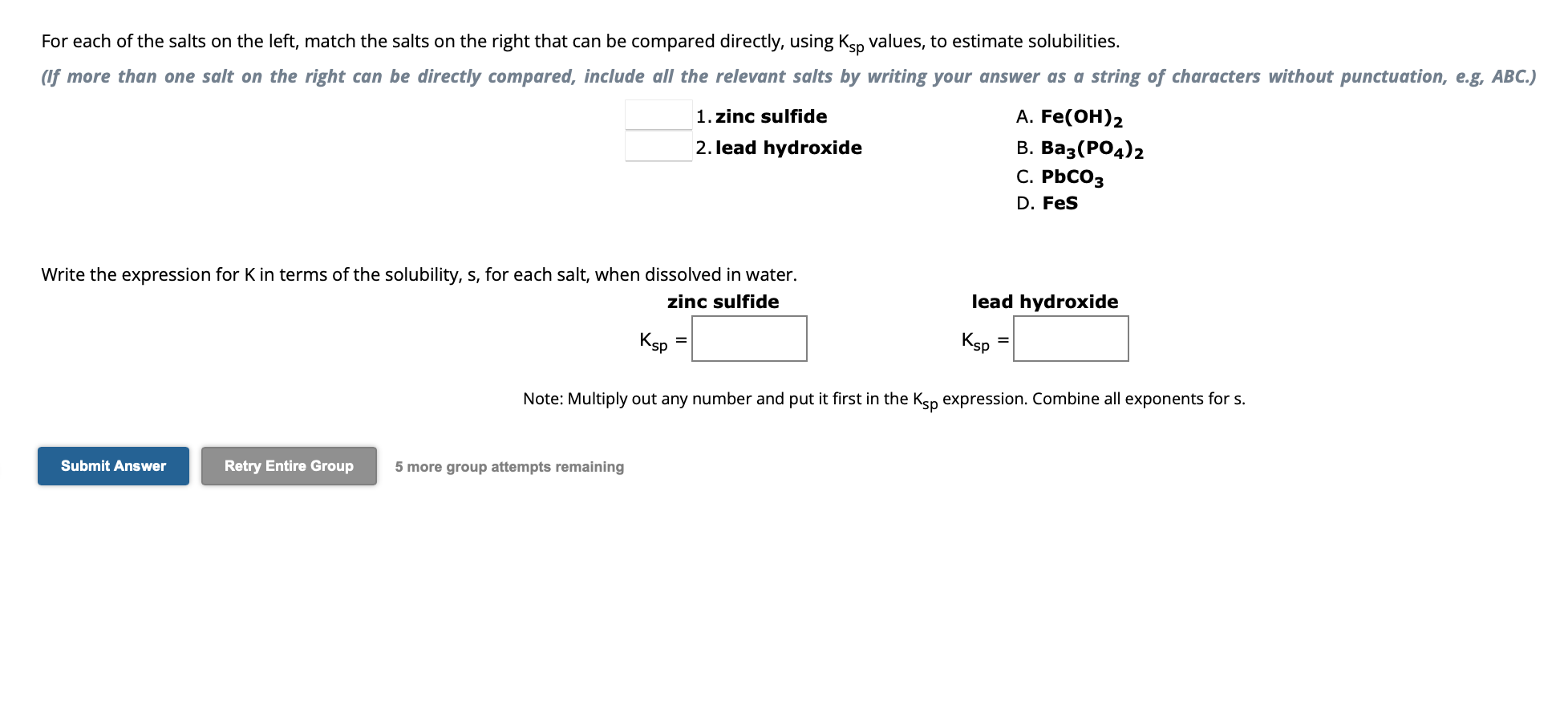 Solved For each of the salts on the left, match the salts on | Chegg.com