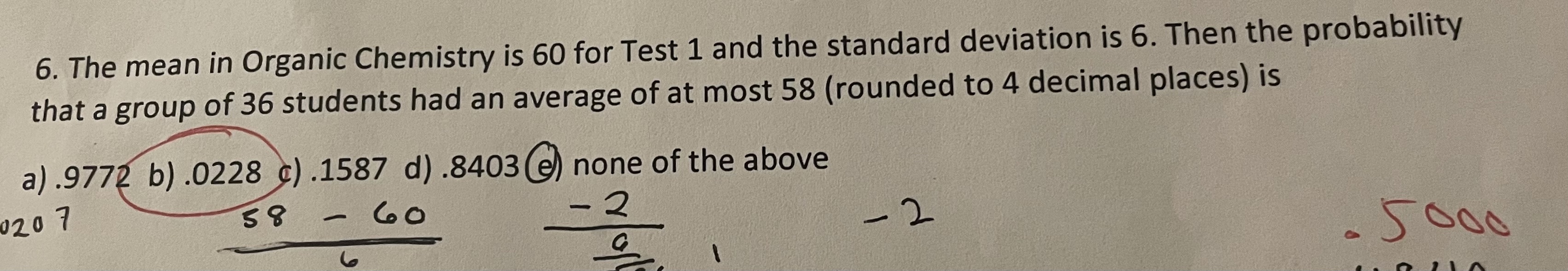 solved-6-the-mean-in-organic-chemistry-is-60-for-test-1-and-chegg