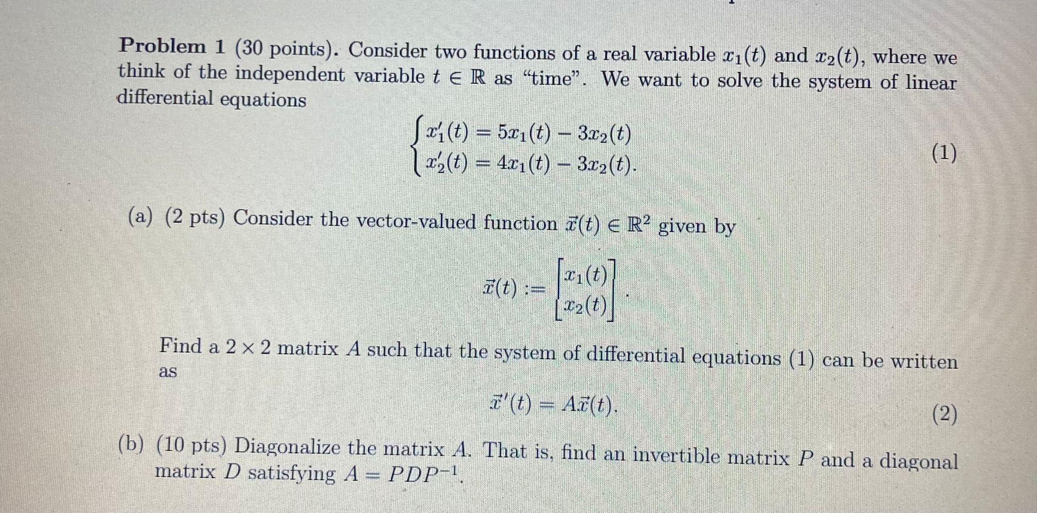 Solved Problem 1 30 Points Consider Two Functions Of A