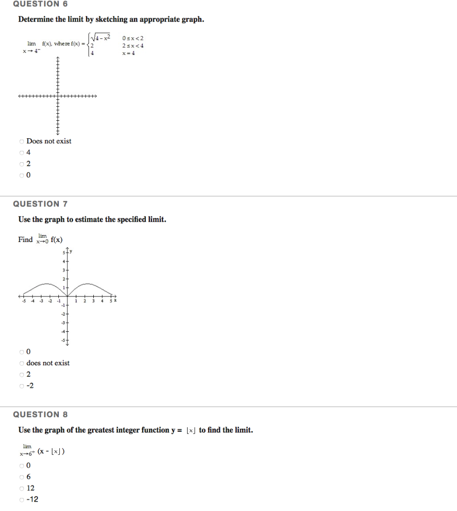 Solved QUESTION 1 Determine the limit by sketching an | Chegg.com