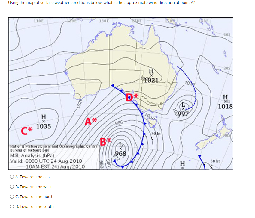 Solved Using the map of surface weather conditions below, | Chegg.com