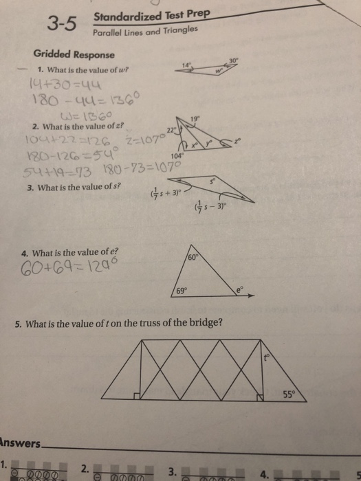 Solved 3 5 Standardized Test Prep Parallel Lines And Chegg