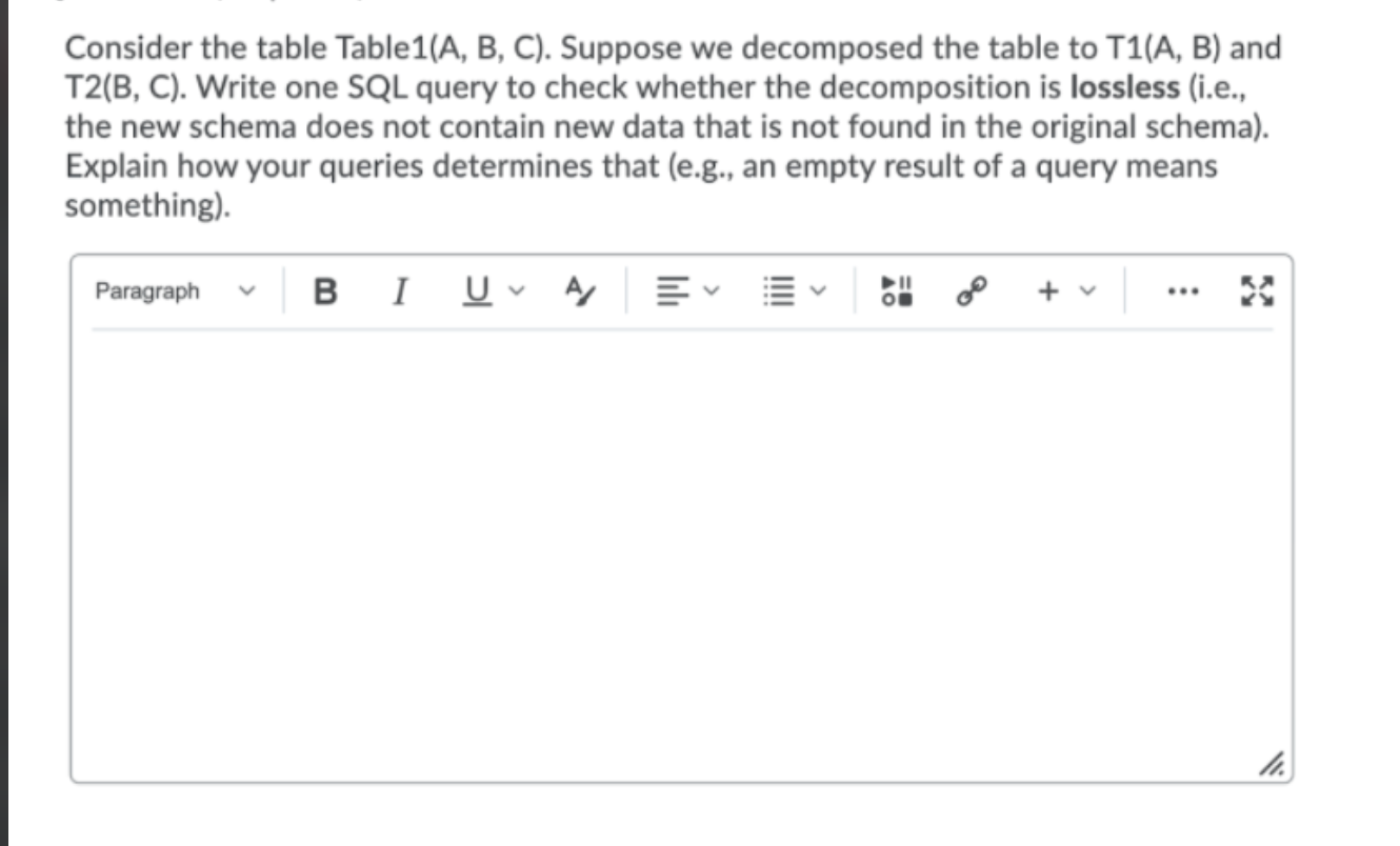 Solved Consider the table Table1(A, B, C). Suppose we | Chegg.com