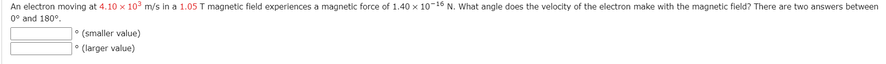 Solved An electron moving at 4.10 x 103 m/s in a 1.05 T | Chegg.com