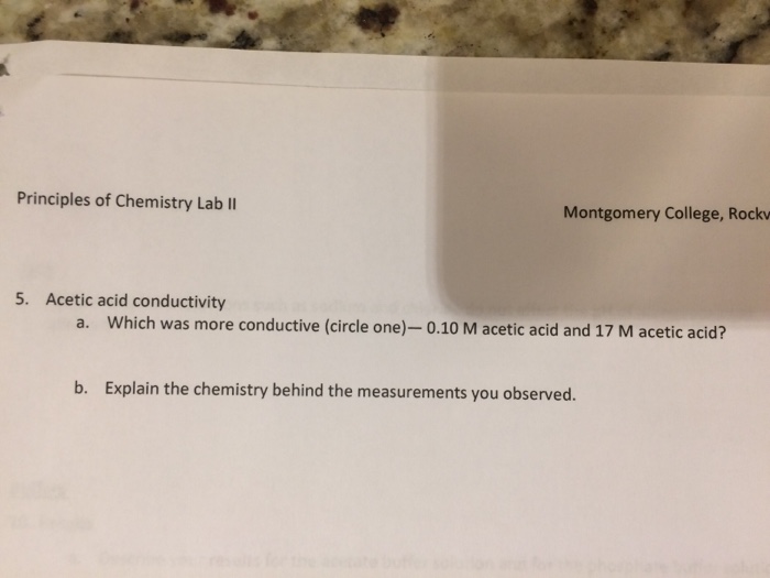 Solved Principles of Chemistry Lab II Montgomery College,