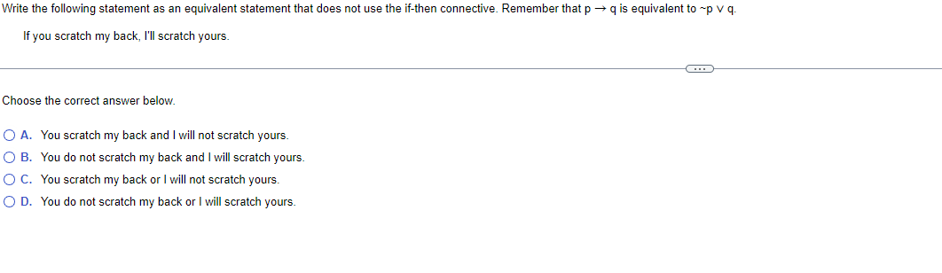 Solved Write the following statement as an equivalent | Chegg.com